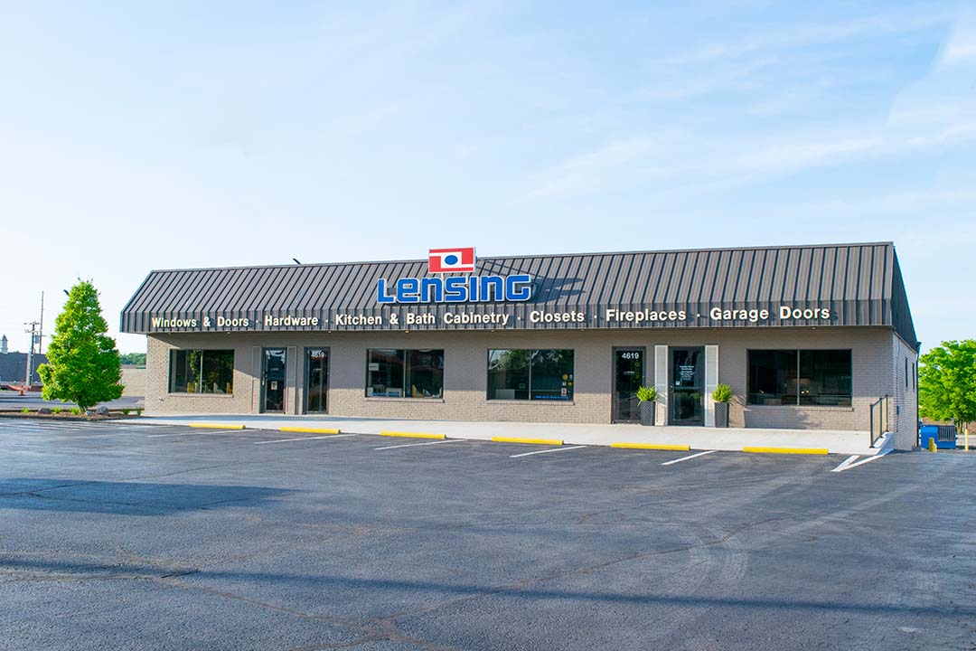 View of the front of Lensing Home Showroom, the Evansville cabinet store