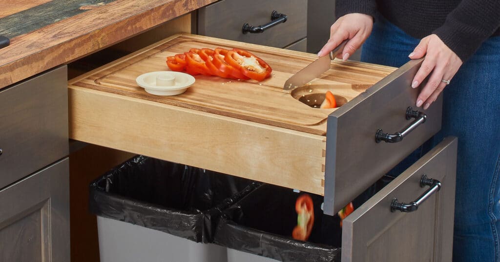 innovative storage solution incorporated into kitchen design in Evansville