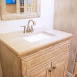 close up of bathroom vanity and countertop