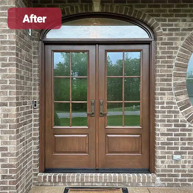 stained fiberglass french entry doors